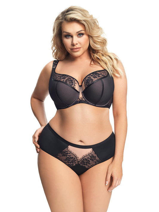 Alicante Under-Wired Semi-Padded Bra Black Colour - Brassiere